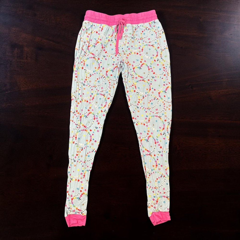 Little Sleepies Friends Forever Friendship Bracelet Pajama Pants Blue Pink XS